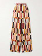 Majorelle Printed Linen and Silk-Blend Wide-Leg Pants