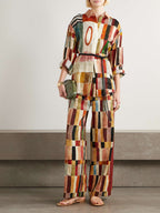 Majorelle Printed Linen and Silk-Blend Wide-Leg Pants