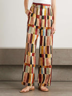 Majorelle Printed Linen and Silk-Blend Wide-Leg Pants