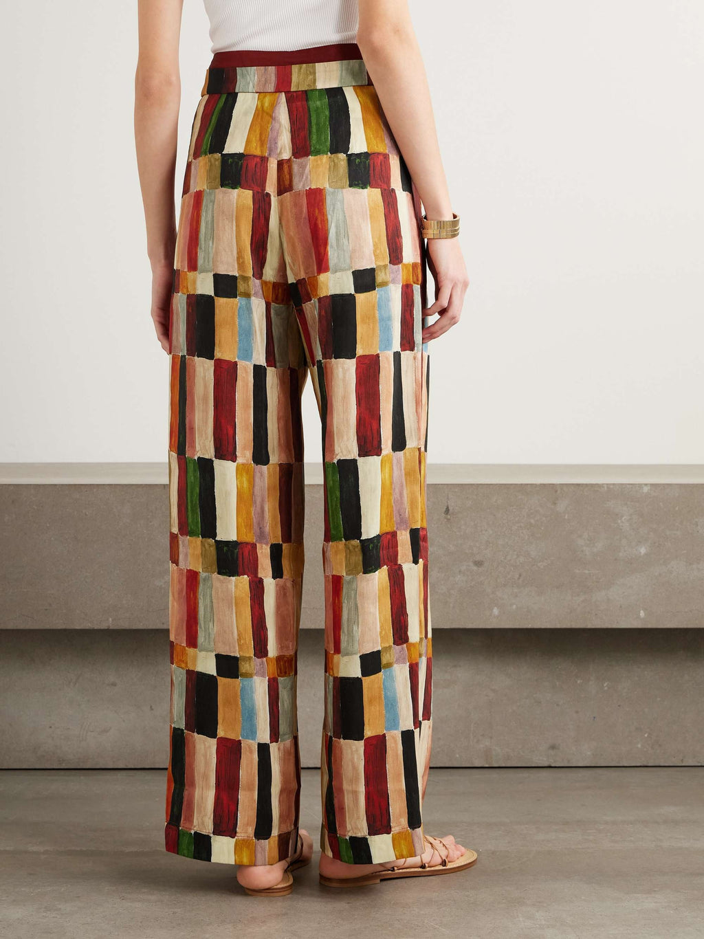 Majorelle Printed Linen and Silk-Blend Wide-Leg Pants