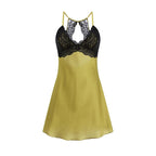 Satin Backless Lace Mini Dress