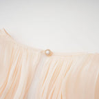 Neutral Fully Pleated Ruffled Mini Dress