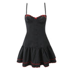 Sweet Rose Bustier Drop Waist Mini Dress