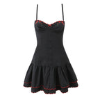 Sweet Rose Bustier Drop Waist Mini Dress