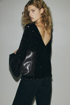 Dark Brown Sequin Set