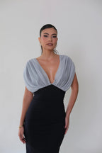 Polka Dot Blouse Midi Skirt Set