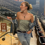 Martha Skirt in Black, Green, and White Geometric