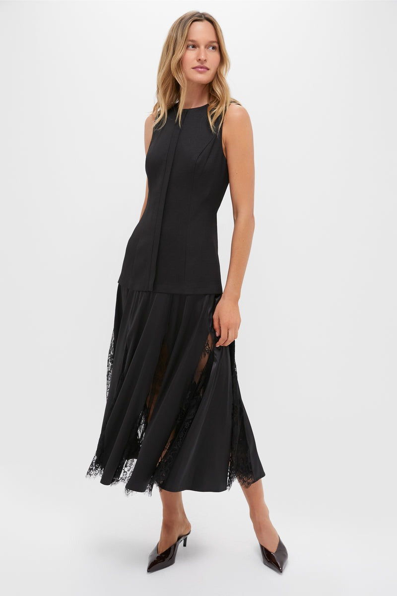 Black Mixed-Media Coco Maxi Dress
