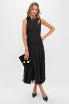 Black Mixed-Media Coco Maxi Dress