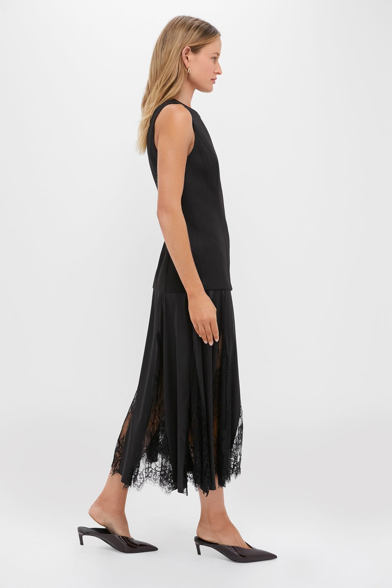 Black Mixed-Media Coco Maxi Dress