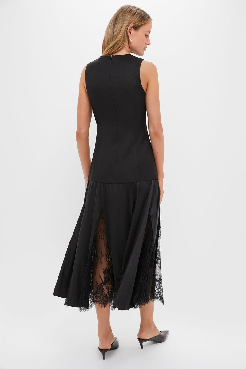 Black Mixed-Media Coco Maxi Dress