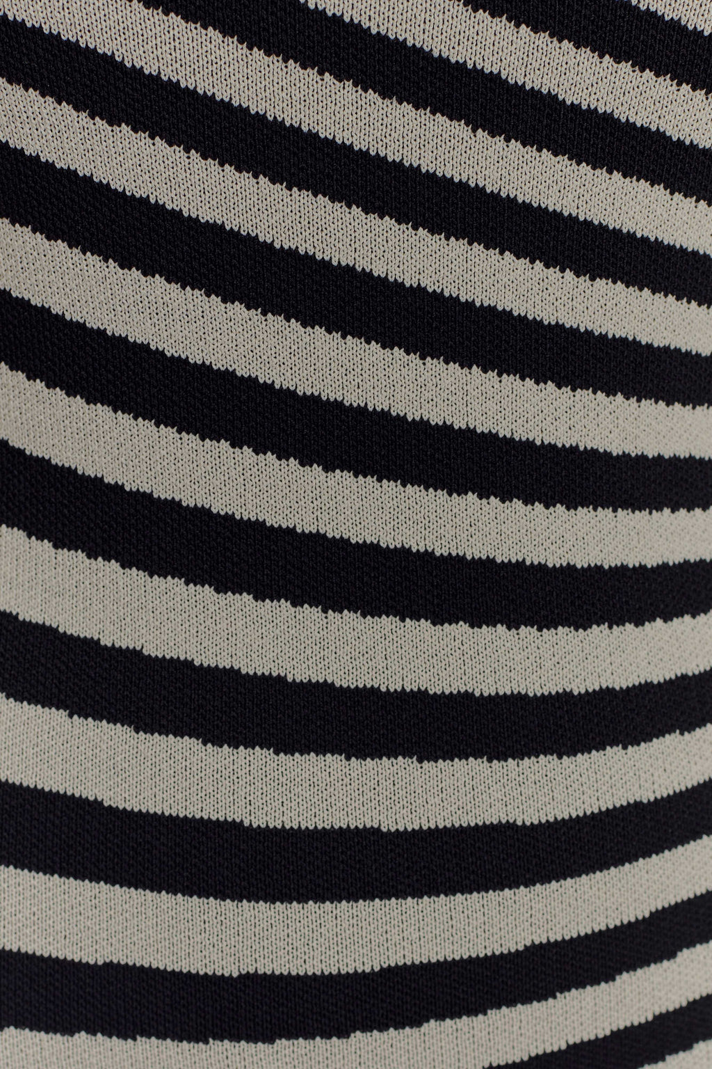 Striped Knit Midi Dress - Black/White