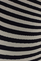 Striped Knit Midi Dress - Black/White
