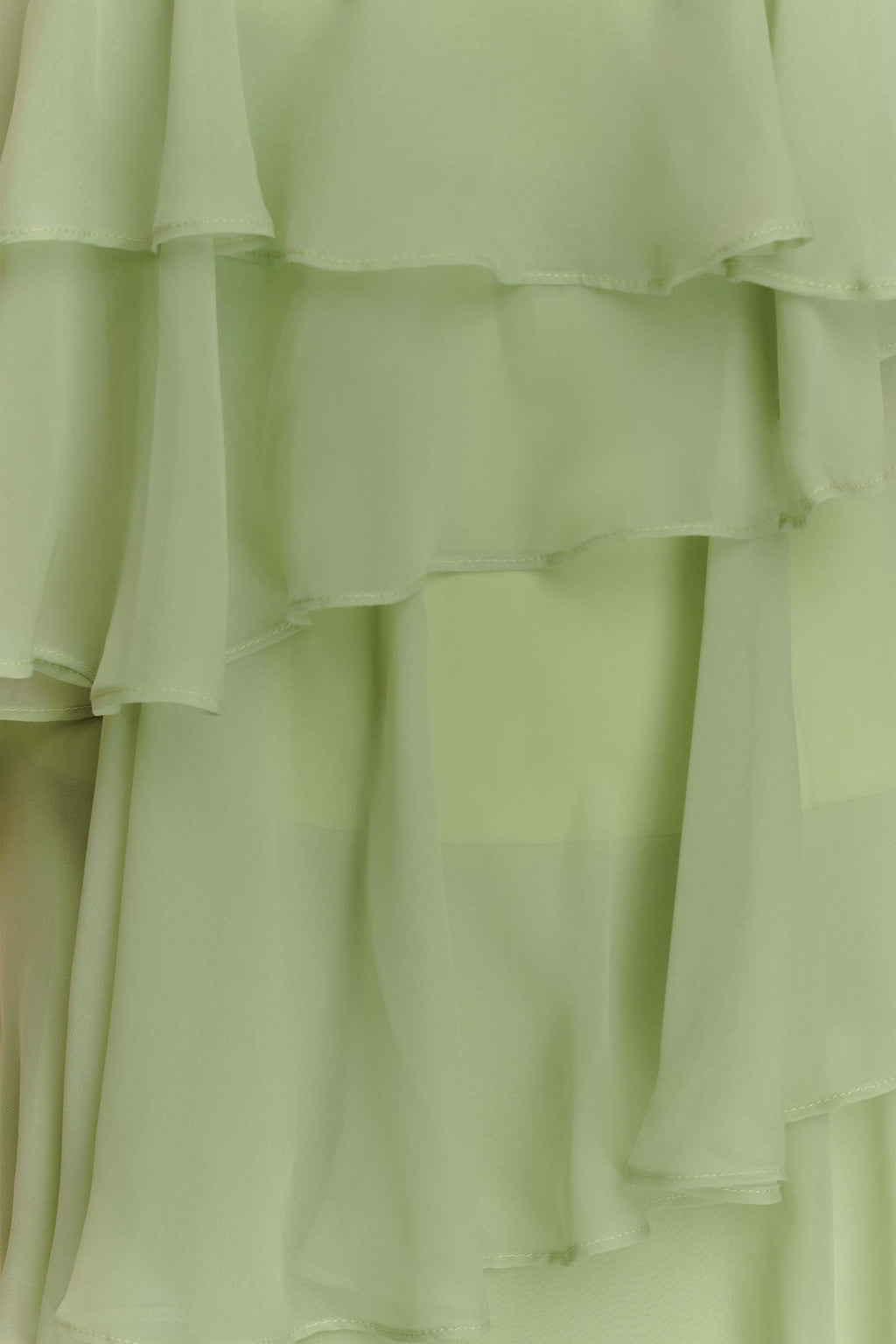 Ruffle Chiffon Maxi Dress - Pastel Lime