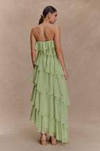 Ruffle Chiffon Maxi Dress - Pastel Lime