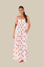 Long Weekend Lobster Print Maxi Dress