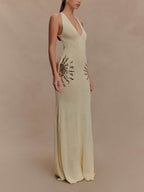 Knit Maxi Dress With Sequin - Ivory