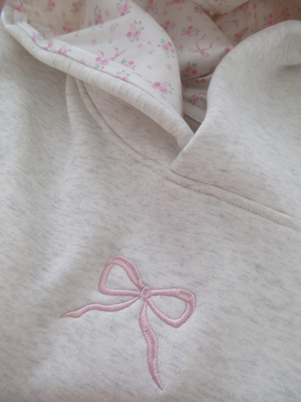 Small Floral Lined Bow Hoodie