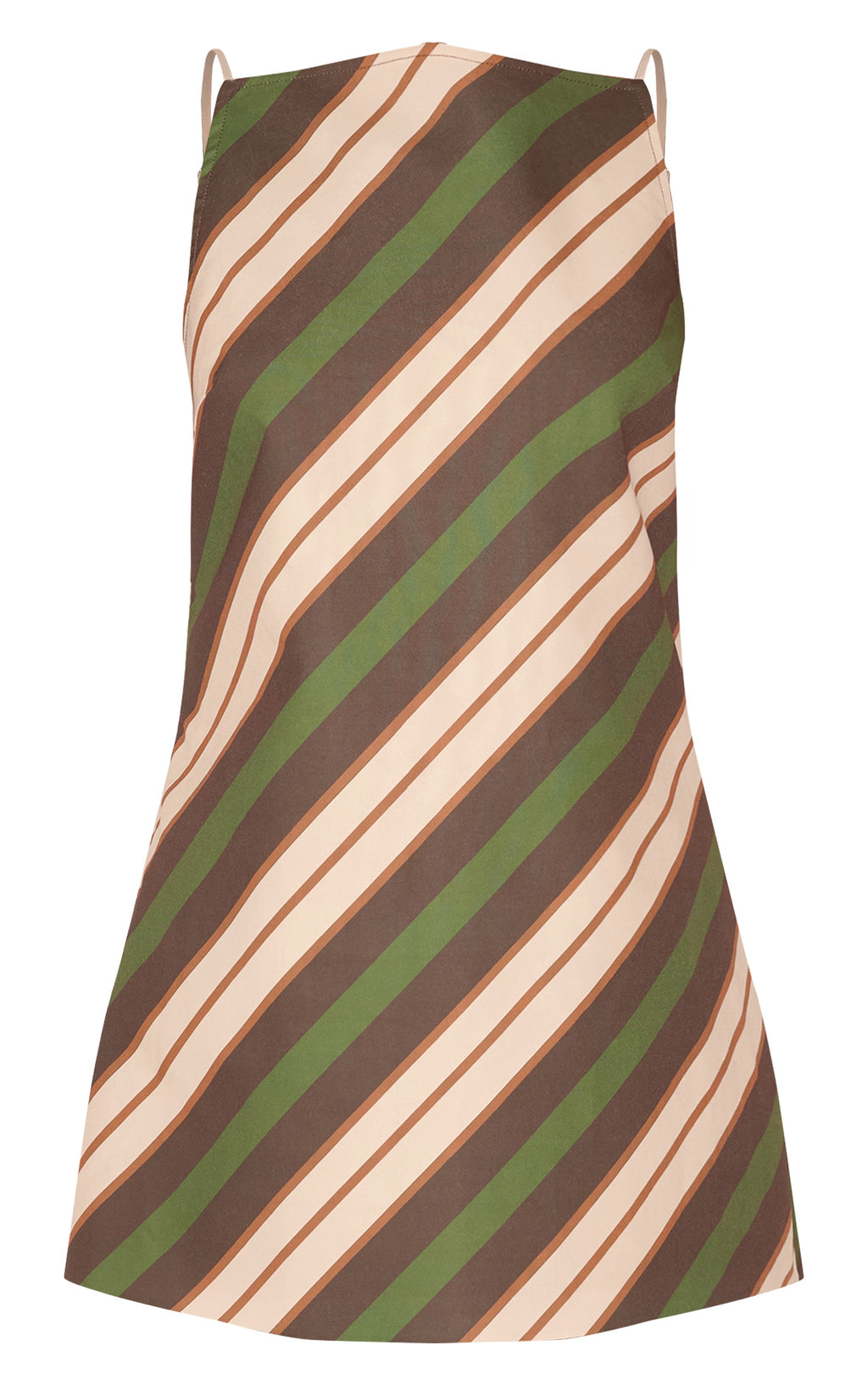 Green Striped A-line Dress