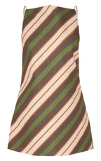 Green Striped A-line Dress