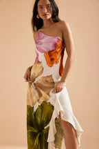 Lucinda One-Shoulder Maxi Slip Dress