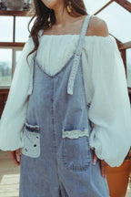 Lace Denim Overalls