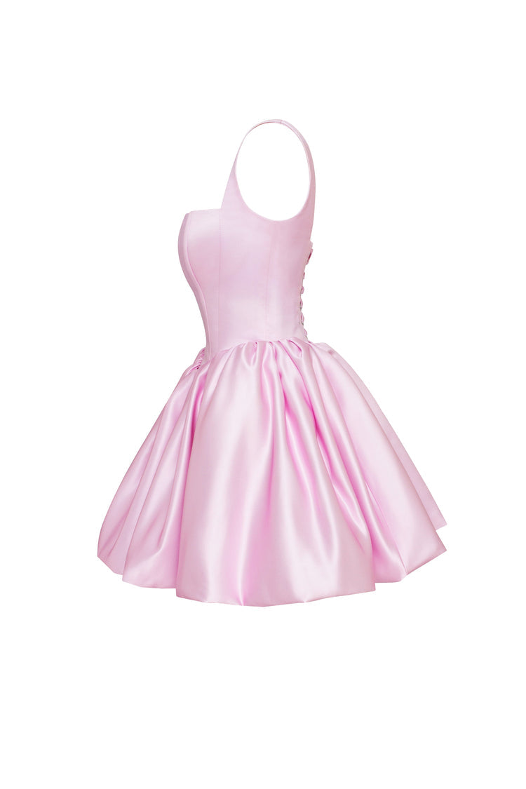 Adorable Pink Mini Dress with Puffy Skirt