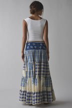 Elaborate Patchwork Lace Hem Maxi Skirt