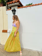 Multicolor Striped Slip Dress