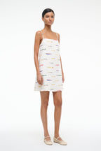 Fish Print Linen Mini Dress