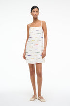 Fish Print Linen Mini Dress