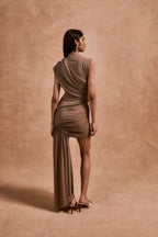Ravenna Mini Dress in Taupe