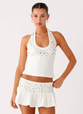 Vegas Nights Halter Neck Set - White