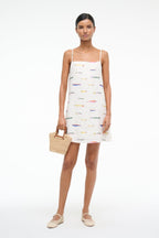 Fish Print Linen Mini Dress