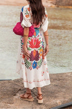 Solana Floral Print Short Sleeve Shirt Dress