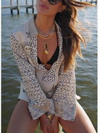 Satin Unique Print Tassle Shirt and Elastic Waist Shorts Set