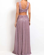 Lurex Plunge Maxi Dress