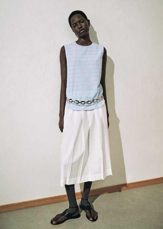 Striped cotton blouse