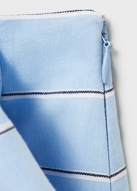 Striped Cotton Skirt with Bow Detail