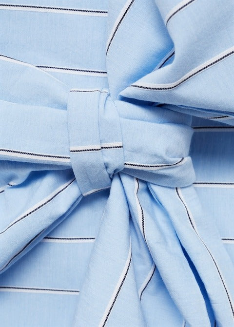 Striped Cotton Skirt with Bow Detail