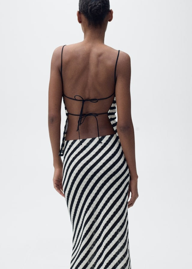 Striped Knitted Fitted Set