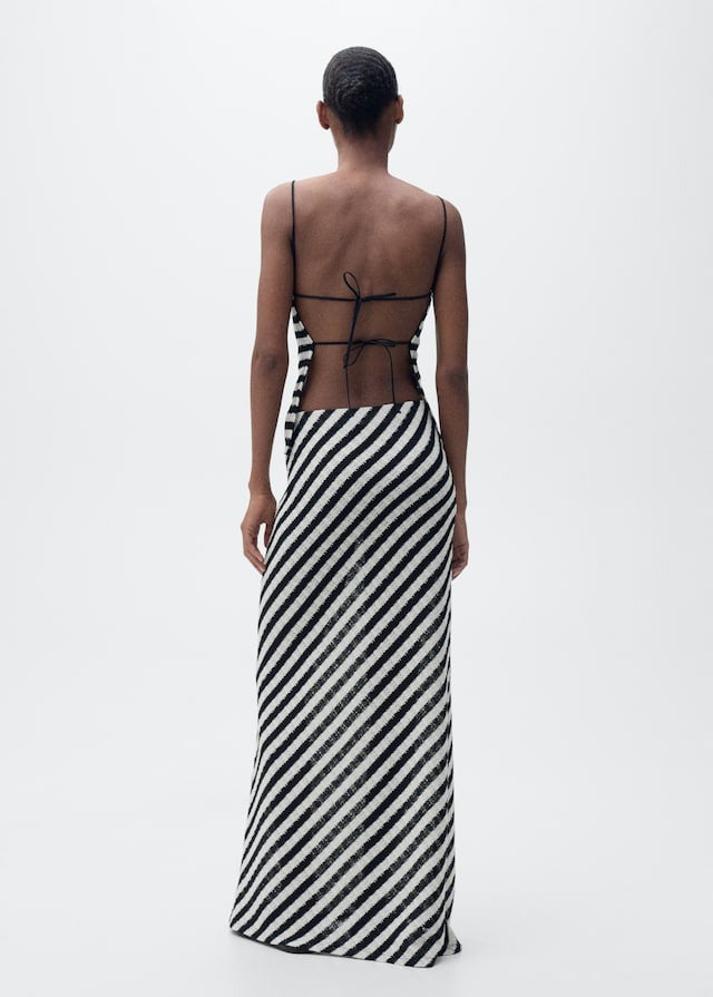 Striped Knitted Fitted Set