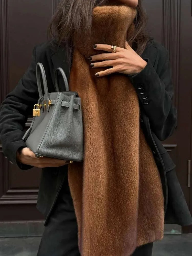 Turtleneck Furry Fur Sleeveless Waistcoats