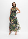 Abstract Floral Organza Dress