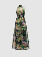 Abstract Floral Organza Dress
