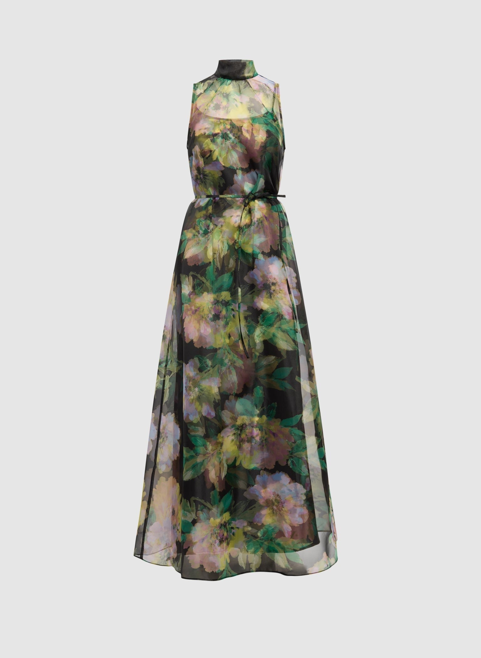 Abstract Floral Organza Dress
