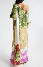 Payton Floral Asymmetric Neck Maxi Dress