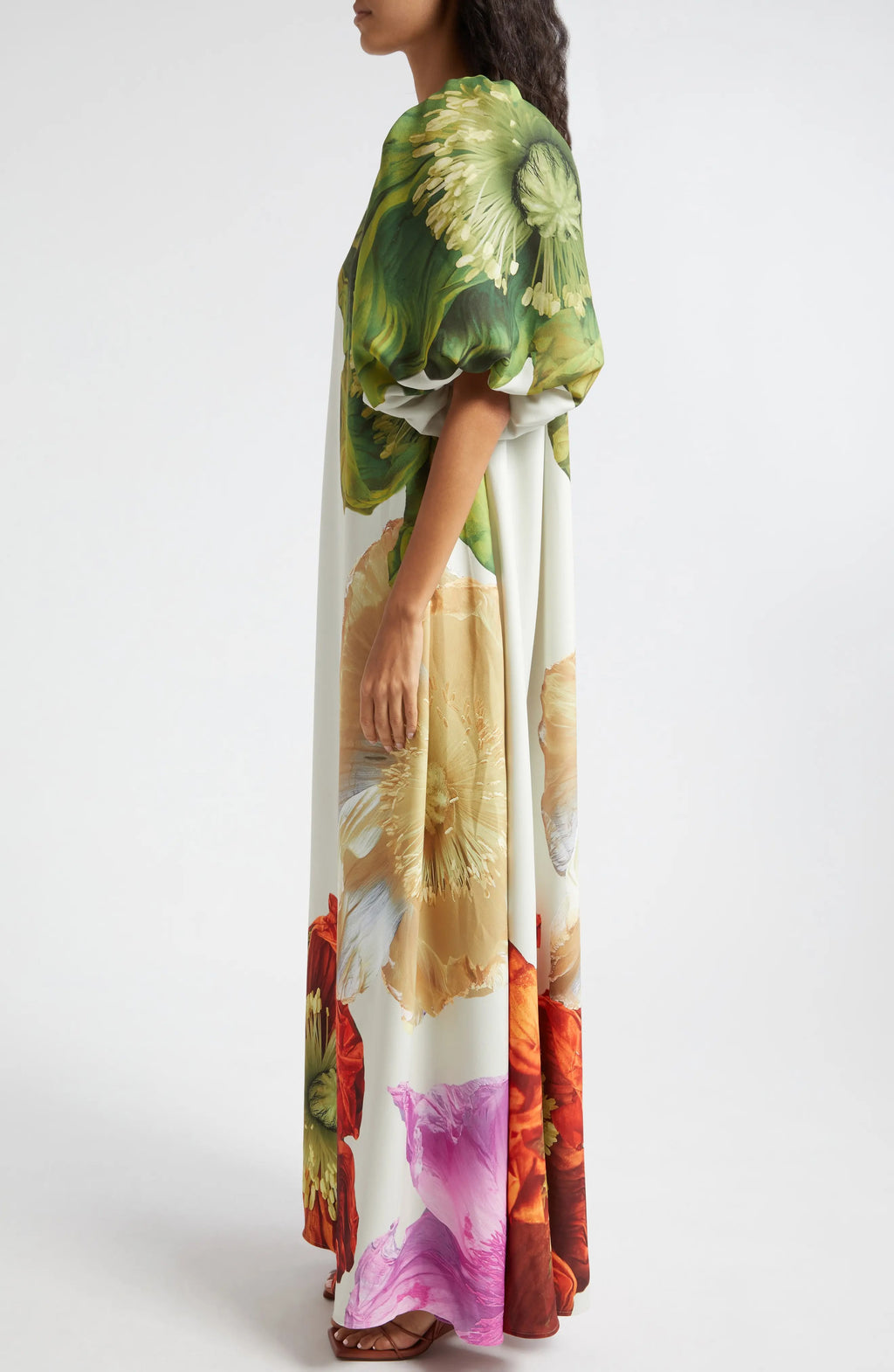 Payton Floral Asymmetric Neck Maxi Dress