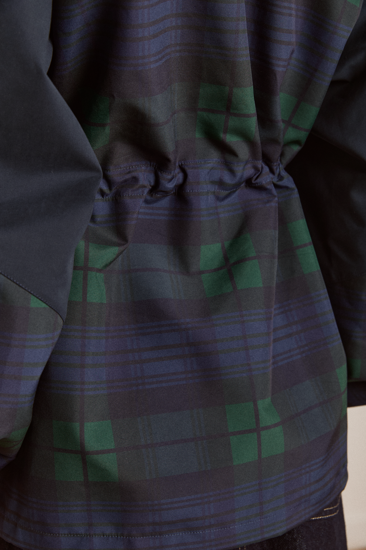 Navy Check Waterproof Raincoat