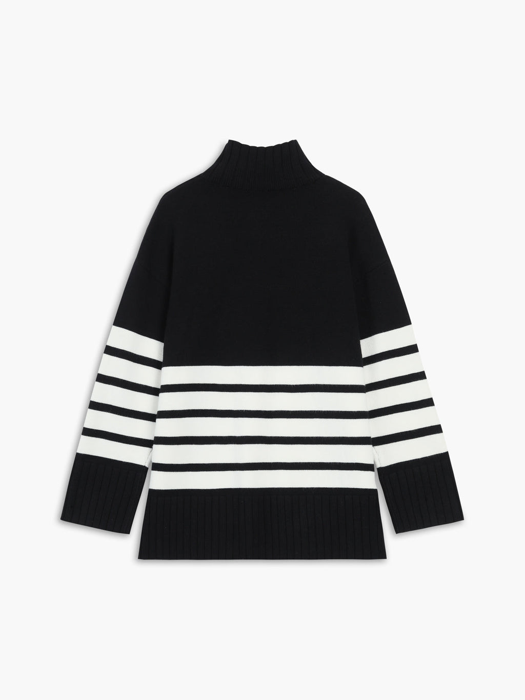Miss Paris Mock Neck Stripe Sweater